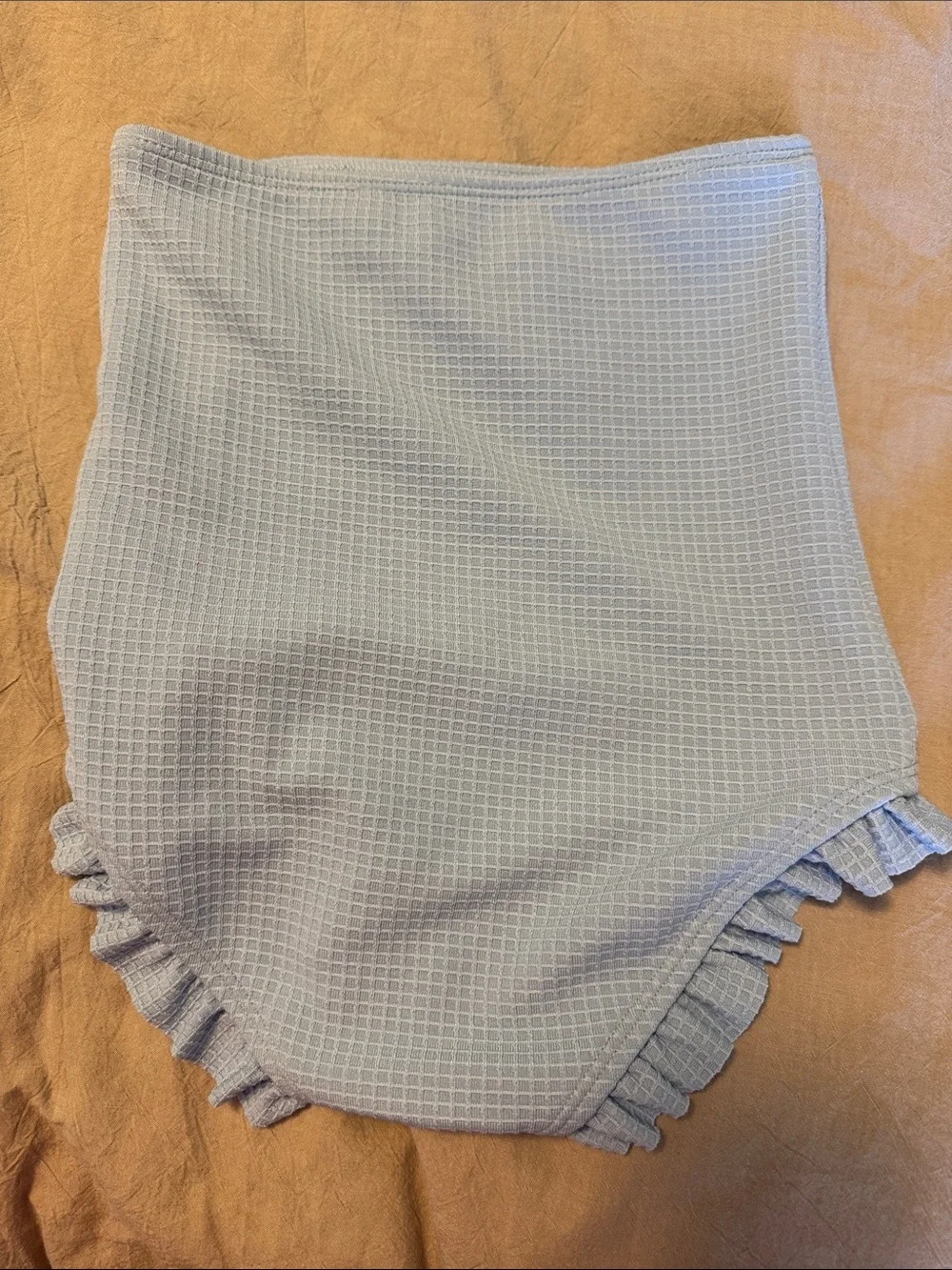 Kortni Jean Kids High-Waist Ruffled Swim Bottoms — Light Blue 8/9